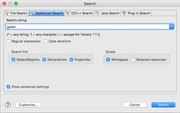 01-YAKINDU-Statechart-Tools-Model-Search-Tab
