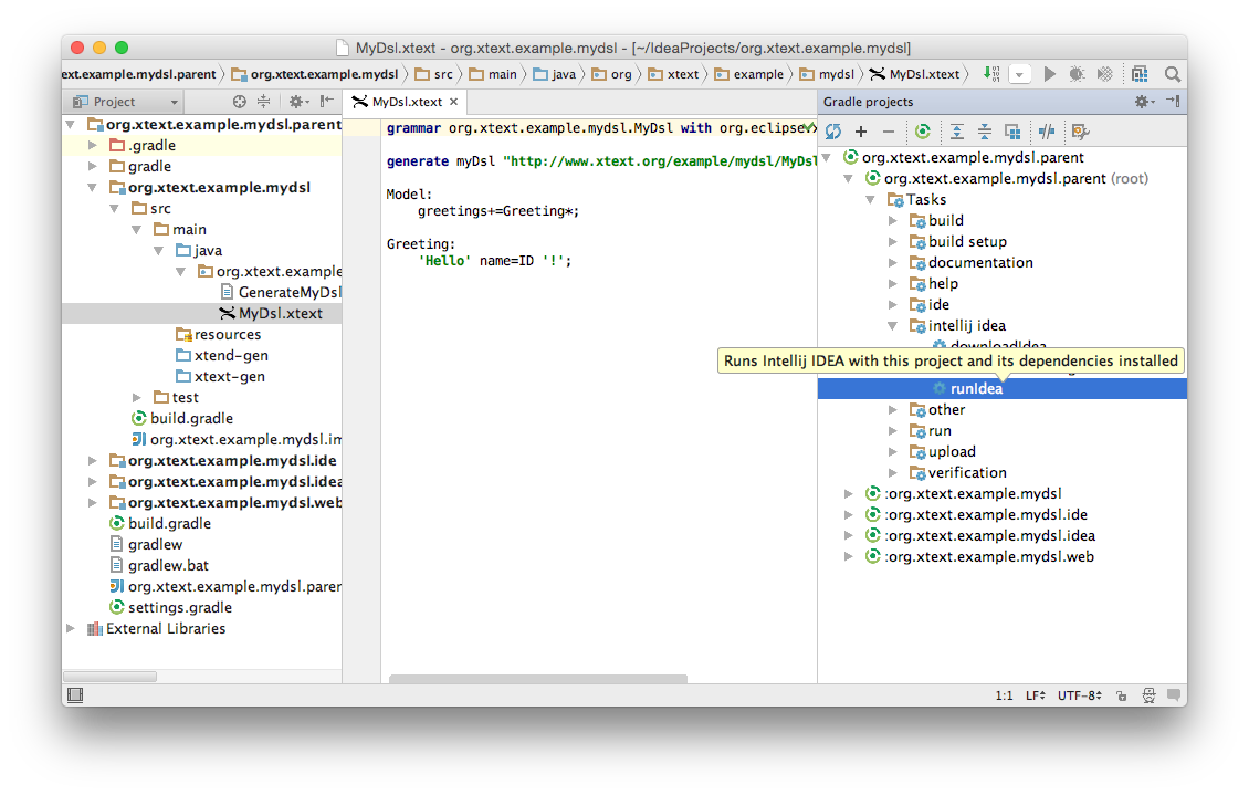 Get started with Xtext and IntelliJ IDEA in 5 Minutes
