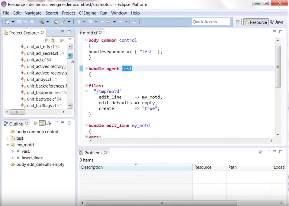 CFEngine workbench based on Eclipse and Xtext